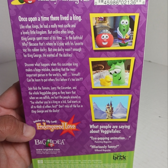 VeggieTales - King George & the Ducky (VHS, 2000) Green VHS - Picture 4 of 4